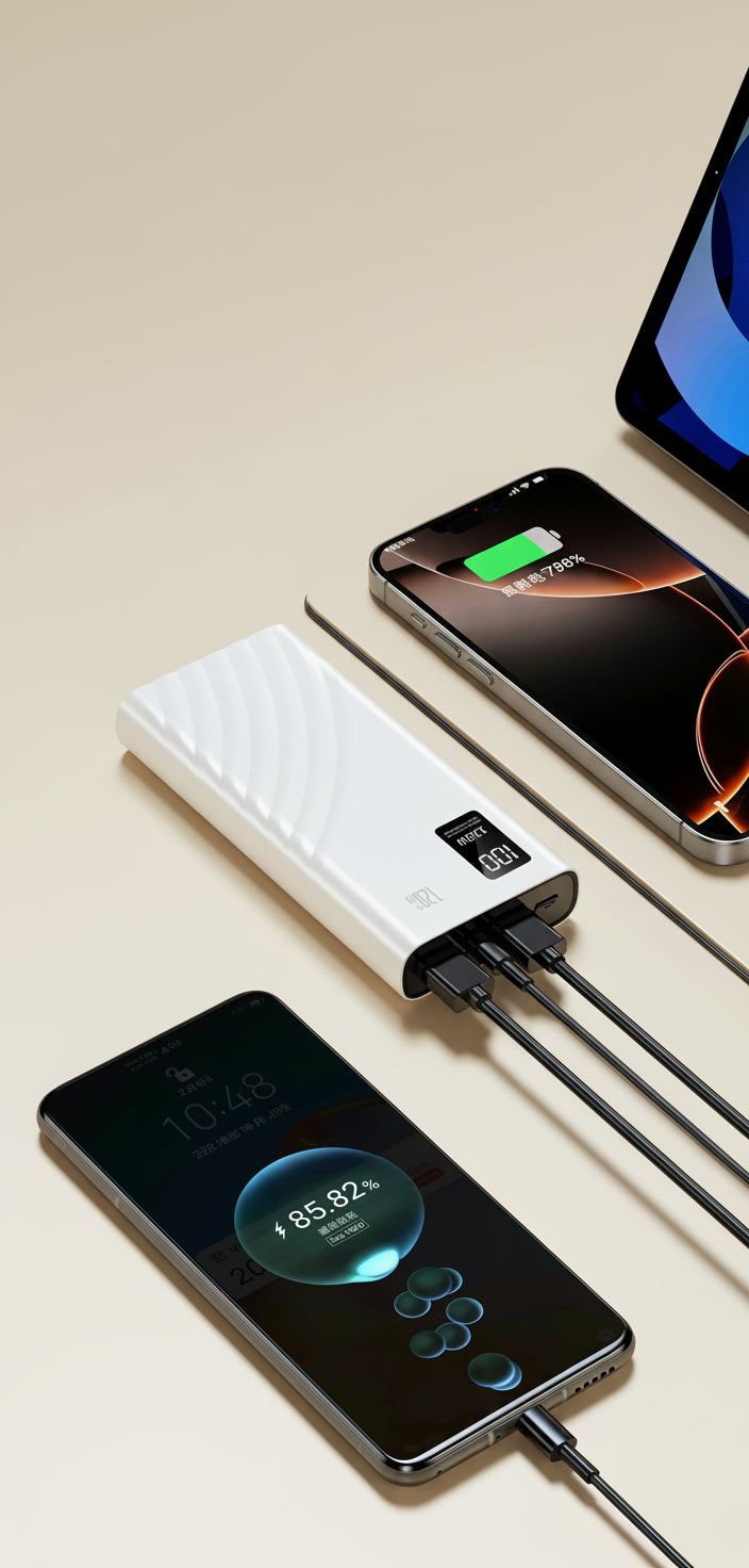 ⚡ Batterie Externe Xiaomi 120W – Super Charge Rapide & Câbles Intégrés