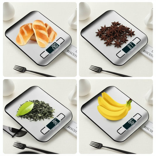 Balance de cuisine numérique avec affichage LED – Panneau en acier inoxydable